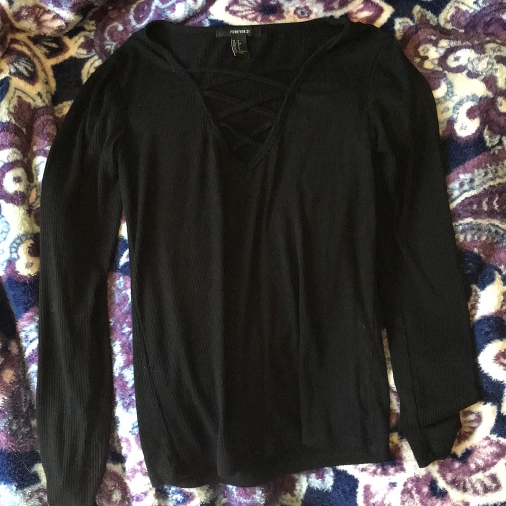Black Criss-Cross Long Sleeve